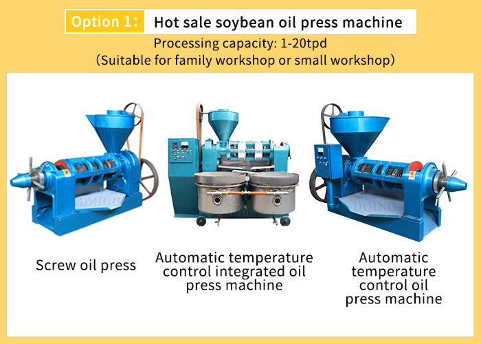 Diferentes tipos de prensas de aceite de soja