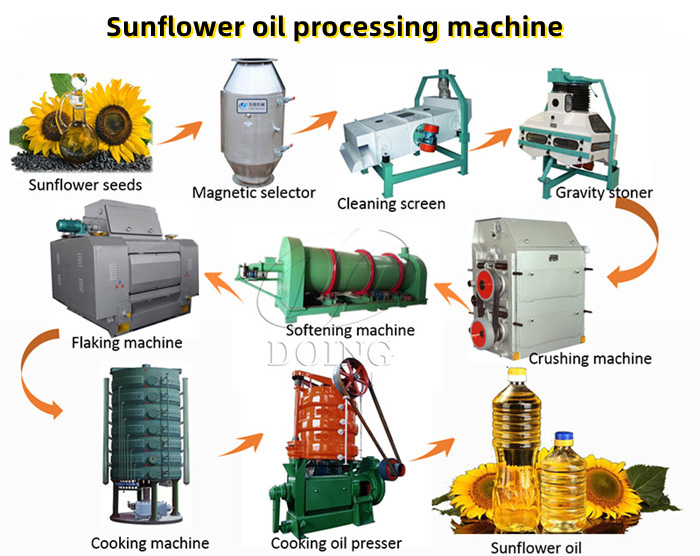 Línea de producción de pretratamiento y prensado de semillas de girasol. jpg