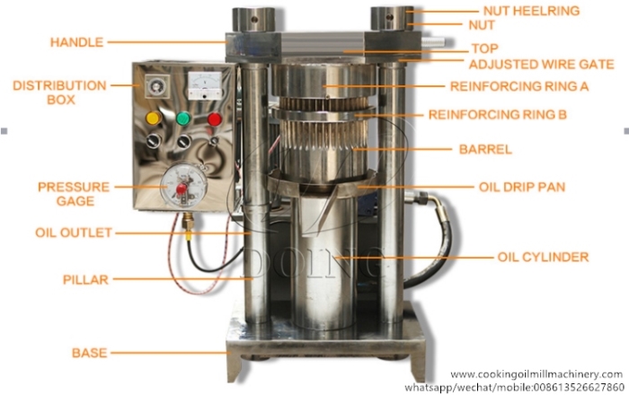 máquina prensadora de aceite hidráulico