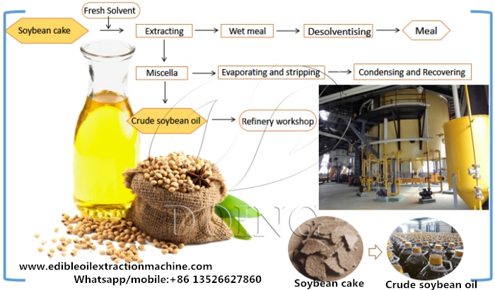 proceso de extracción por solvente de aceite de soja